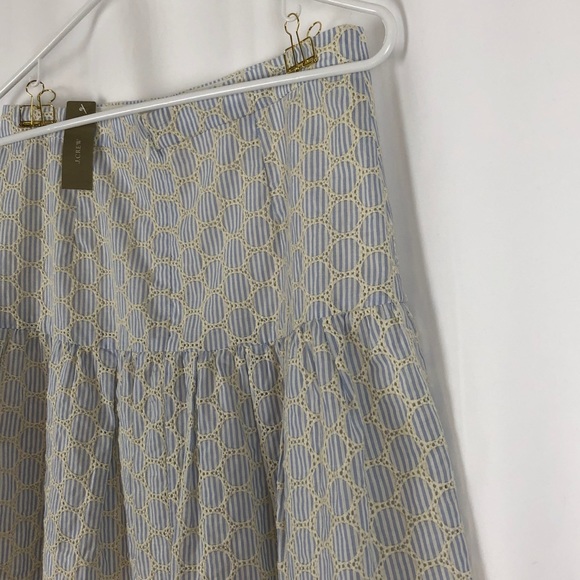 J.Crew striped eyelet lace yolked miniskirt NWT 2 - Picture 12 of 14